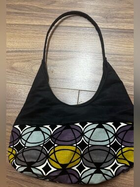Goldyfish by Jessica Joy Black Multicolor Geometric Hobo Shoulder Bag